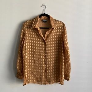 Gold Sheer Button Up